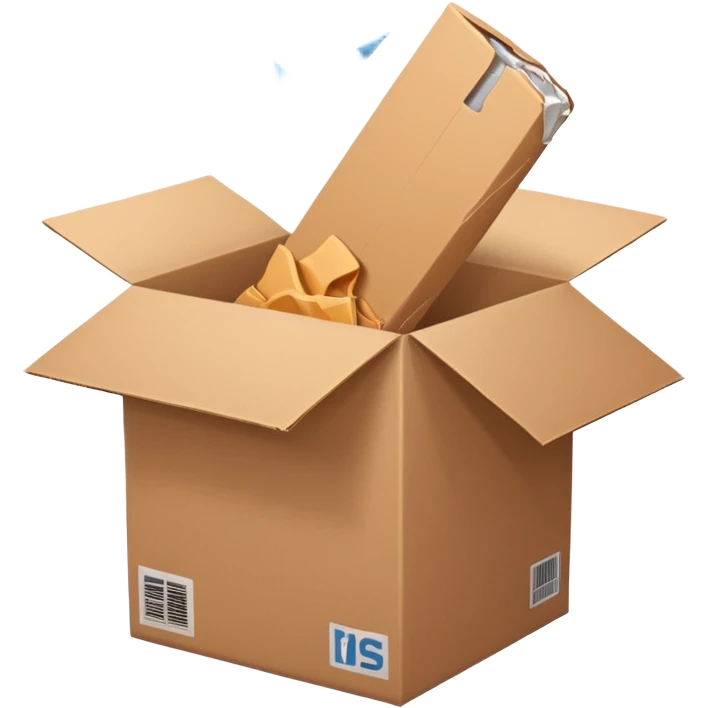 Generate a realistic emoji of a package being desgtroyed  emoji