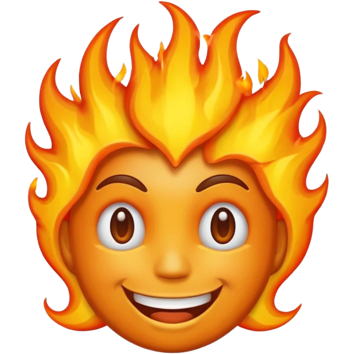 Make it look like a normal emoji just with burning head🙂🔥 more fake emoji