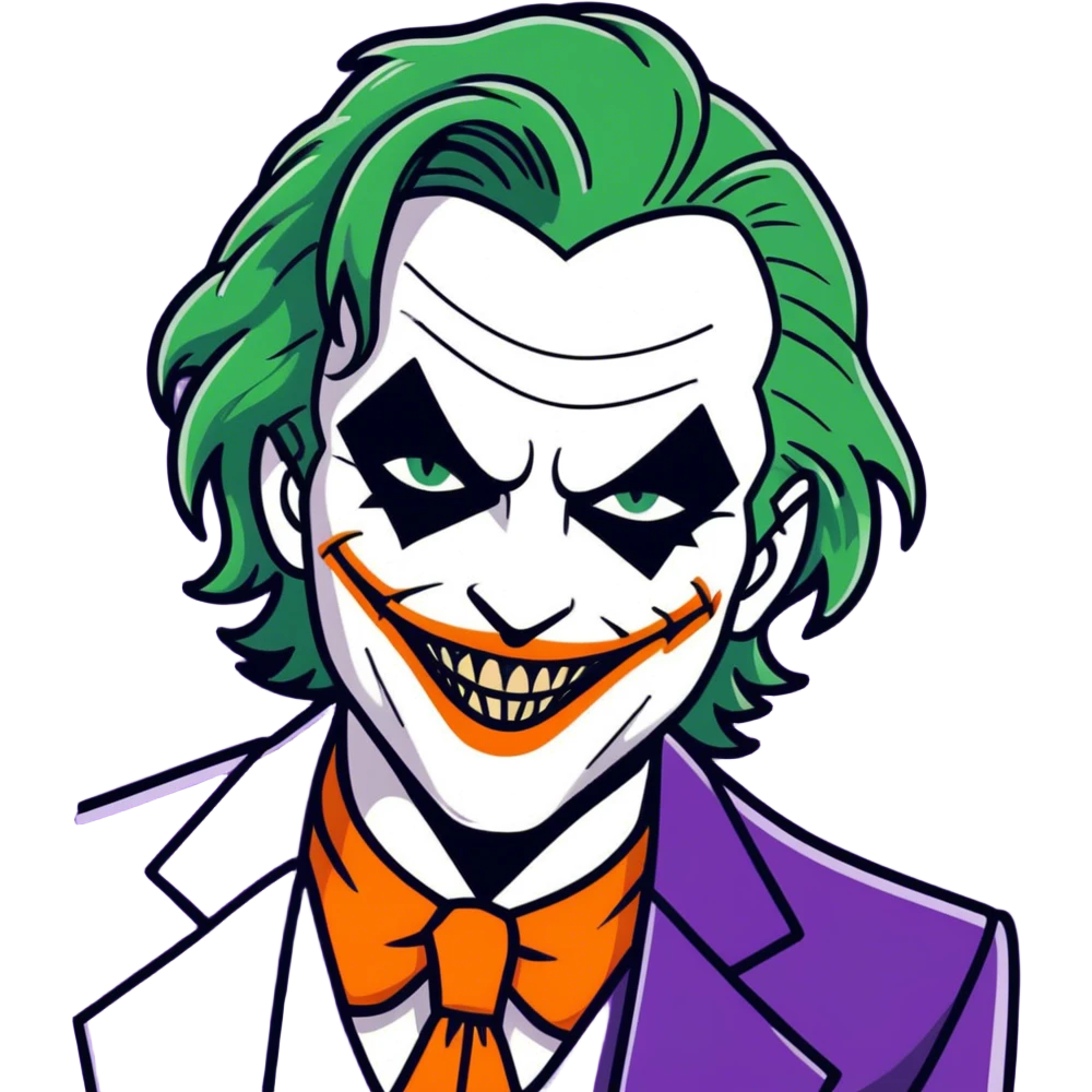 the joker from the movie with his tongue out emoji