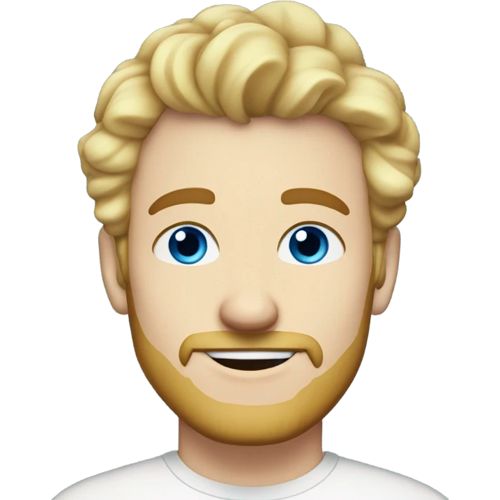 3/4 profile light curl blonde 30yo man blue eyed pale skin emoji