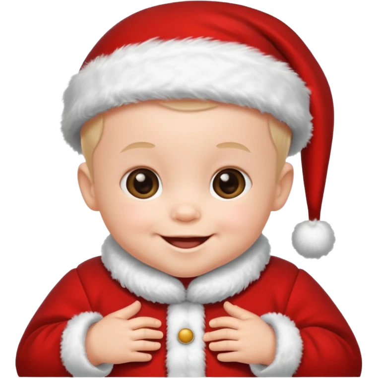 a baby wearing santa clothes emoji
