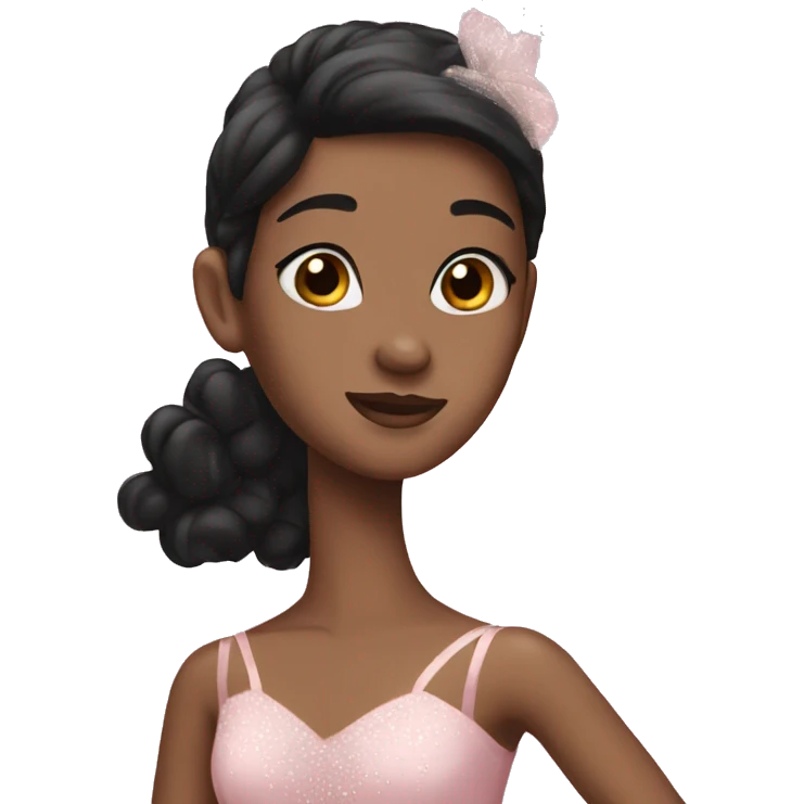 A black haired ballerina  emoji