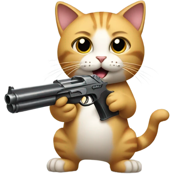 Cat with gun emoji