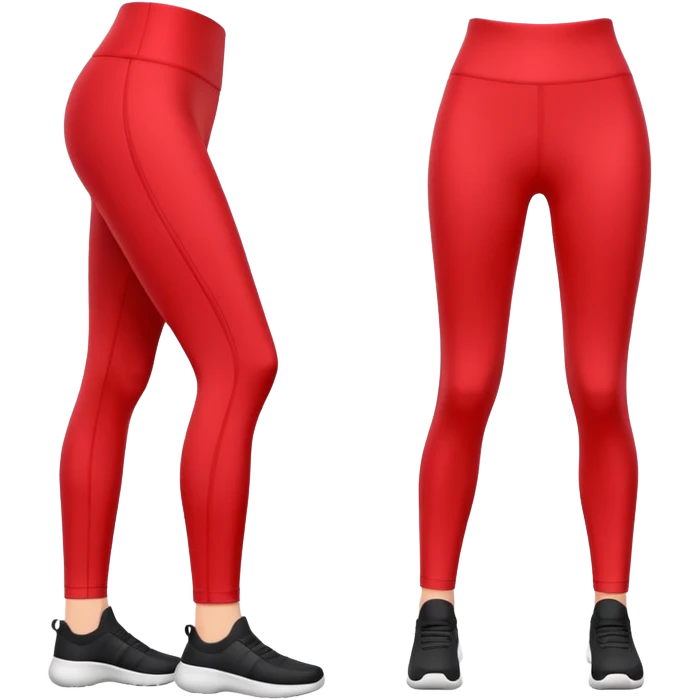 A 3D cartoon Red leggin with gentle fabric folds and neat finish, isolated on plain background, Memoji-style. emoji