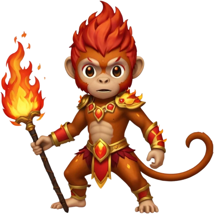fire elemental monkey warior fire particles emoji