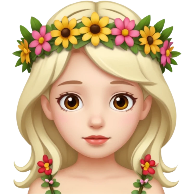 girl with flower crowns emoji