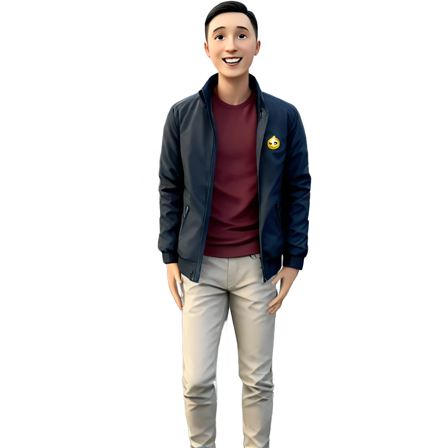 happy boy outdoors in jacket emoji