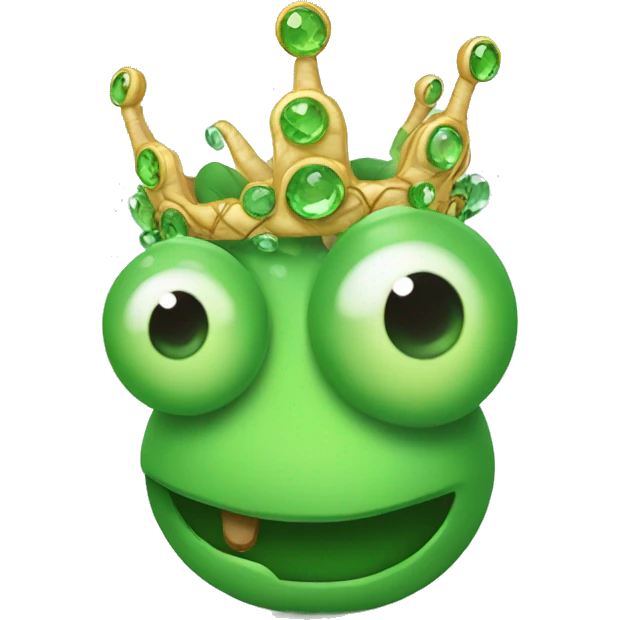 Green worm wearing a tiara emoji