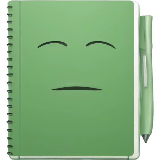 sage green notebook emoji
