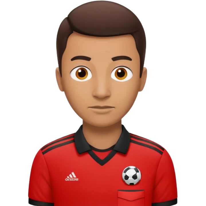 Do a simple soccer referee emoji with a red adidas shirt emoji