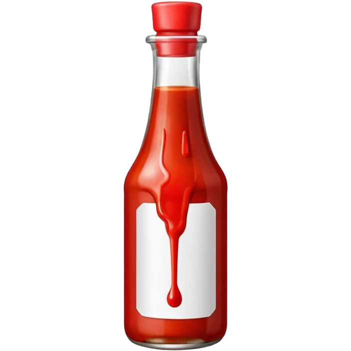 A single bottle of spicy sauce, keep it plain no branding or text. Add a drip effect to this. emoji