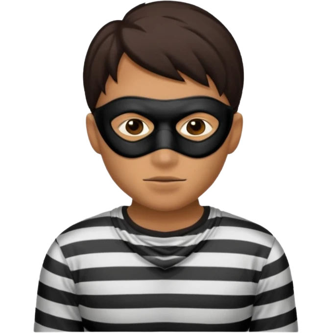 thief, with stripped shirt, facemask, thief mask. emoji