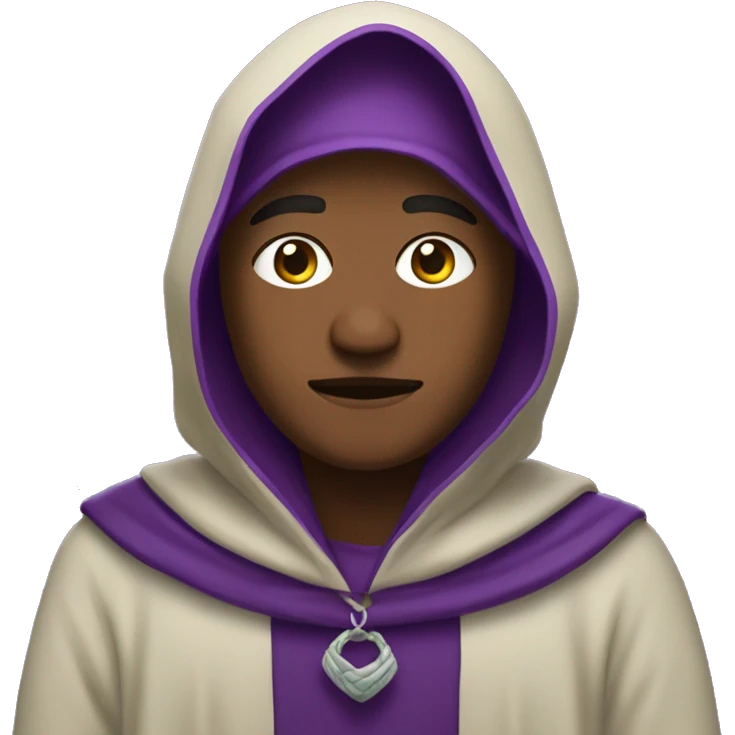 Ruana con capucha morada emoji