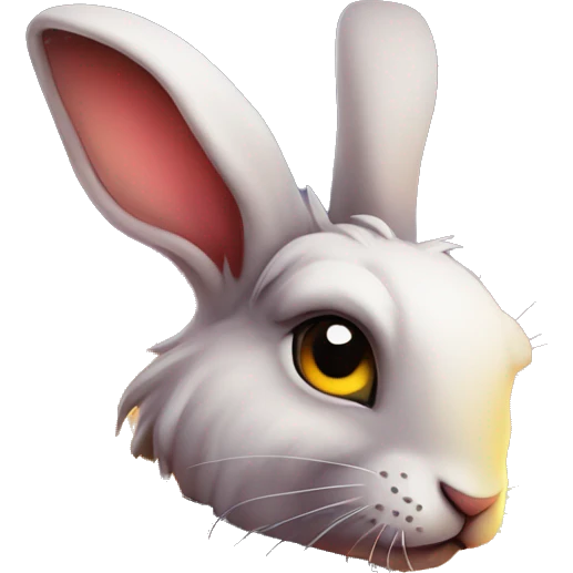 A rabbit I. Cyber punk Nys fire scape emoji