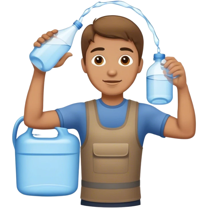 Light brown haired man delivering large water jug on  emoji