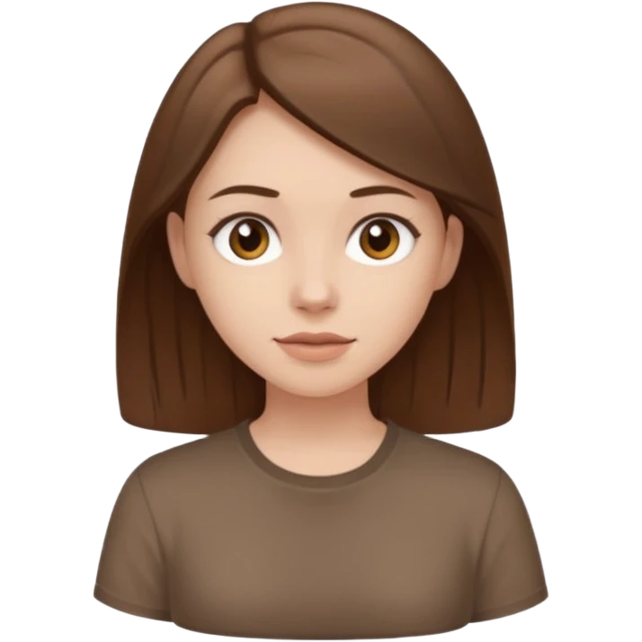 Pale girl brown hair and wearing brown shirt  emoji