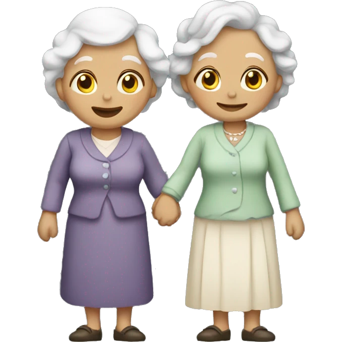 Old ladies holding hands emoji