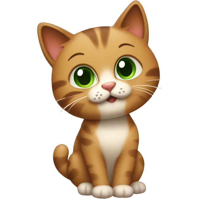 a smeely cat, brown cute cat, smell reference like green smoke, apple iOS emojis style emoji