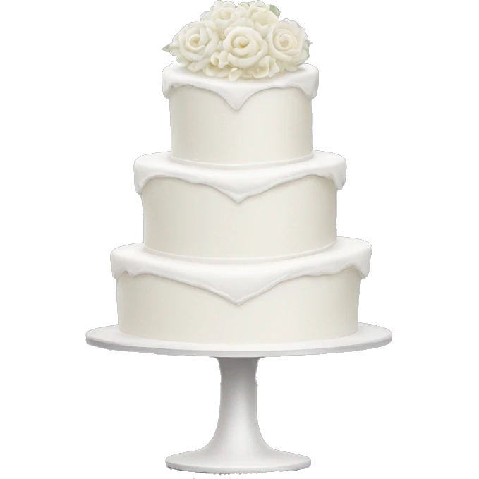 White Wedding cake shaped like heart  emoji