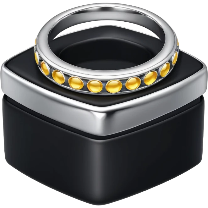 Silver ring in a black box  emoji