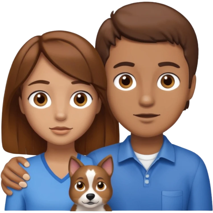 bluey bingo and a girl with brown hair brown eyes and tan emoji