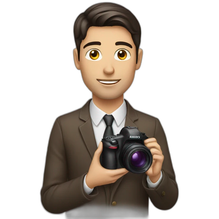 Male Photographer brunette elegant emoji
