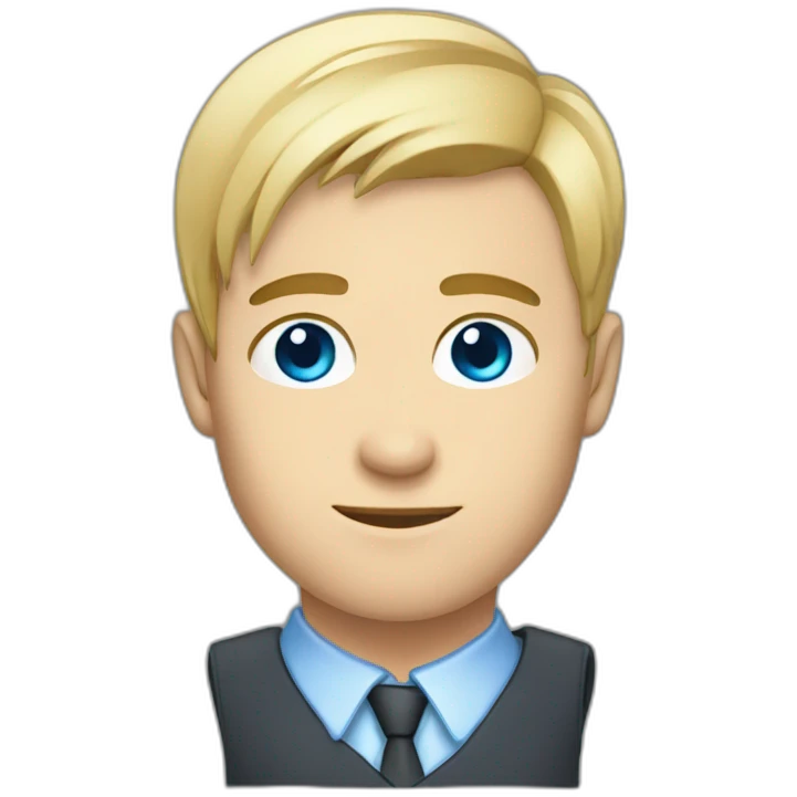 one european tall guy with short straight blonde hair and piercing blue eyes emoji