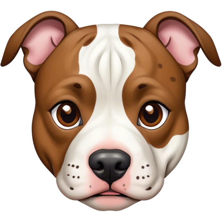 Brindle Pitbull with white fur and brown spots  emoji