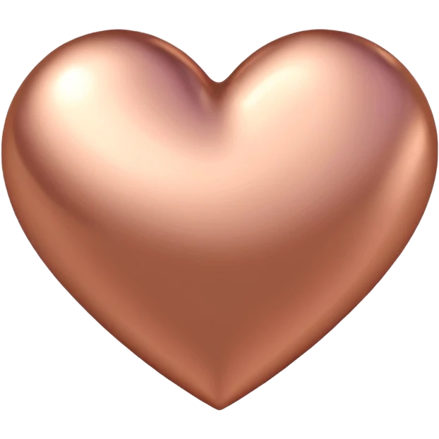 heart with a metallic rose gold finish emoji