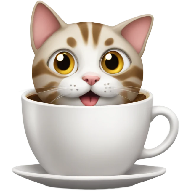 cat that looks like a coffee cup emoji