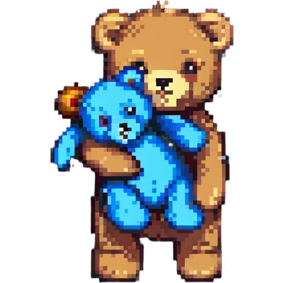 Teddy hugging another teddy emoji