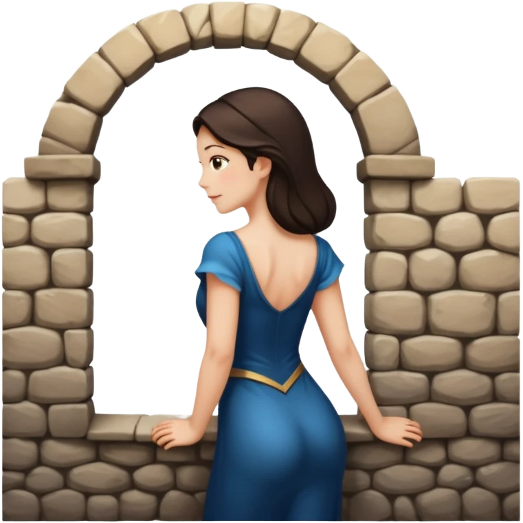 Female back arched in moonlight, skin glowing against stone walls emoji