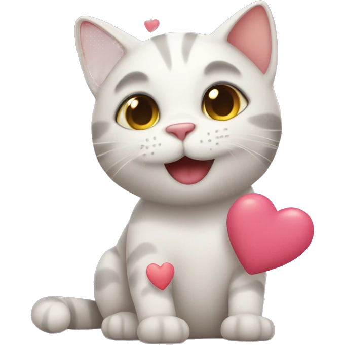 Cats with hearts emoji