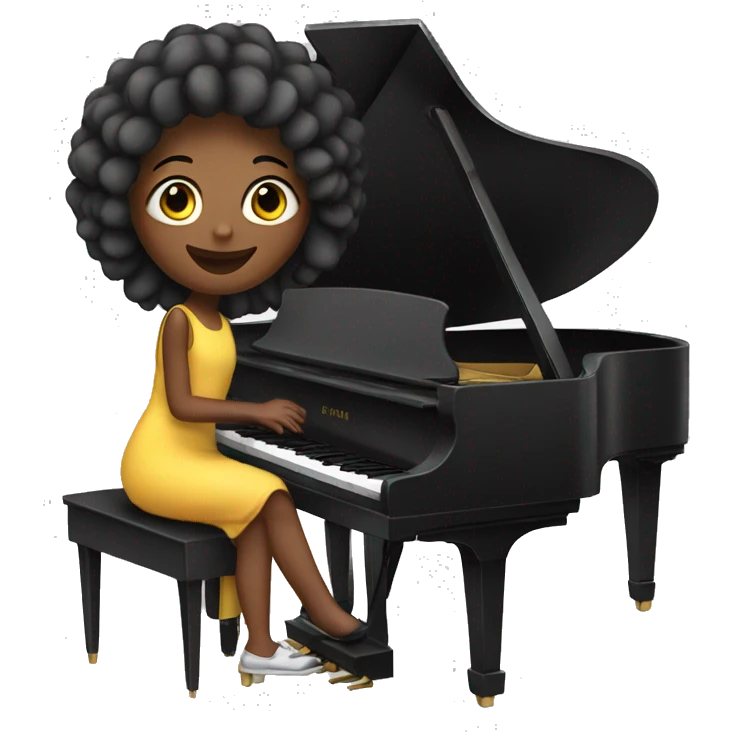 Piano with girl  emoji
