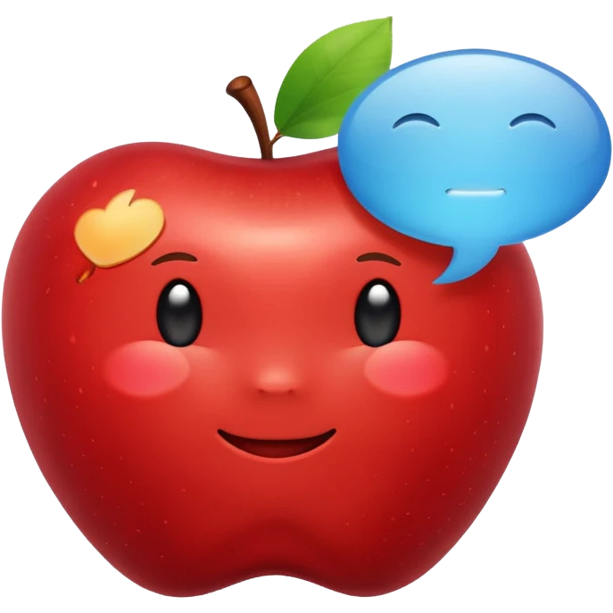 smiling apple with speech bubble saying 25% air emoji