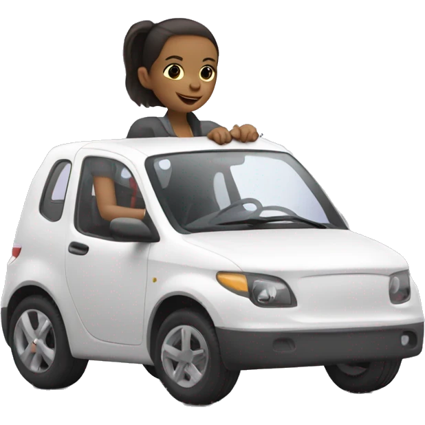 Electric Car with girl in it emoji
