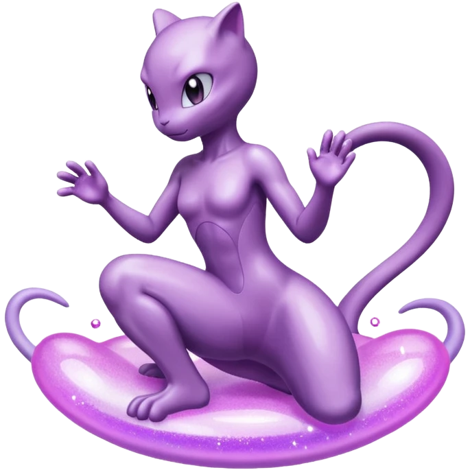 Pokemon legendary glitter purple and pink mewtwo emoji