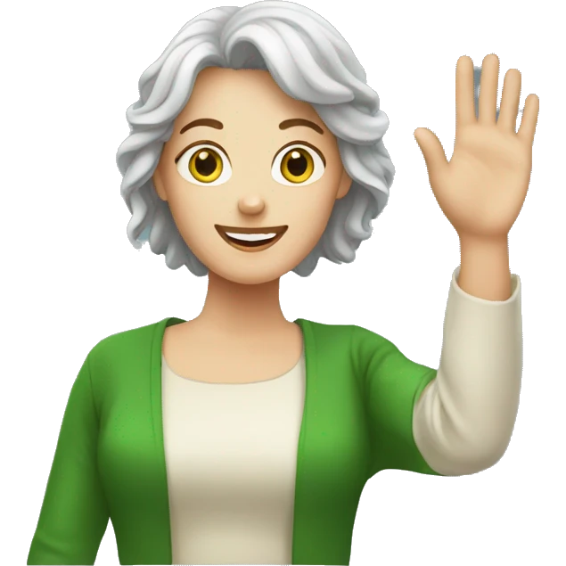 irish woman waving emoji