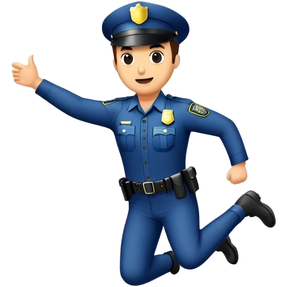 police man jumping  emoji