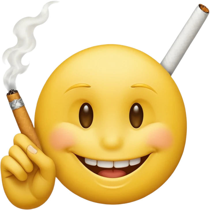 Smiley face with a cigarette and middle fingers  emoji