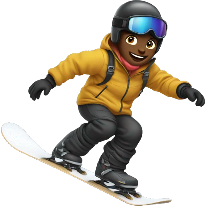 Black lap snowboarding emoji