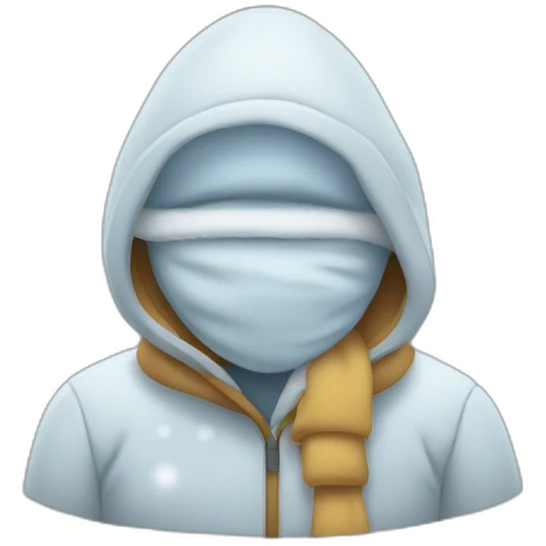 person who is cold with snow  emoji