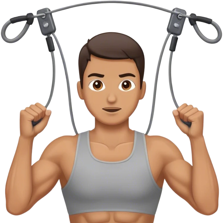 cable machine exercise pulling cable towards face with both hands emoji
