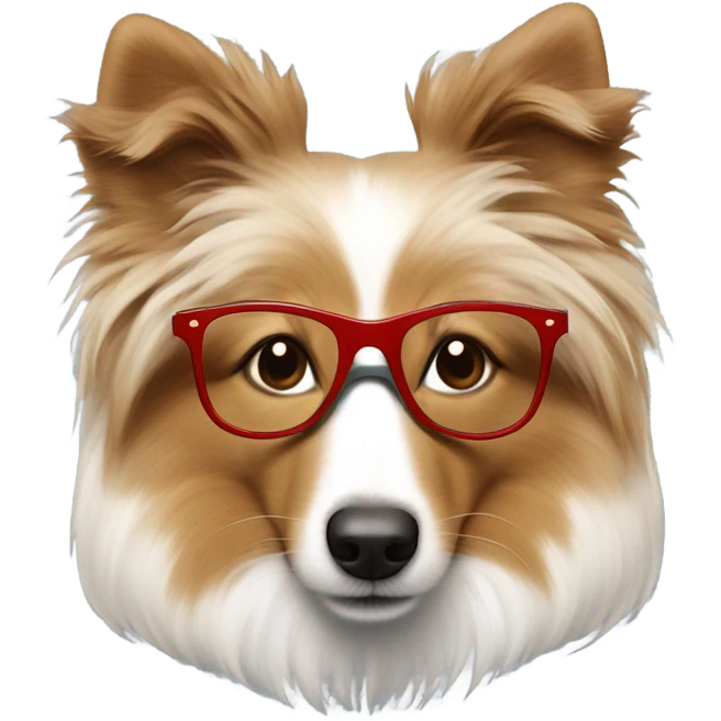 shetland sheepdog with cool glasses emoji