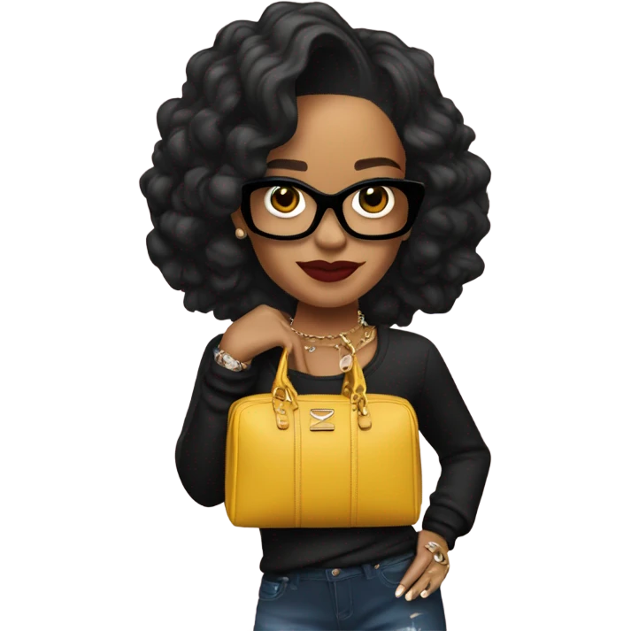 Rihanna with bag emoji