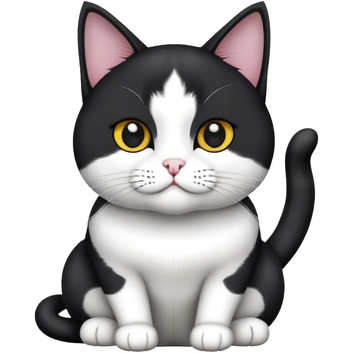 Black and white Devon cat sitting emoji