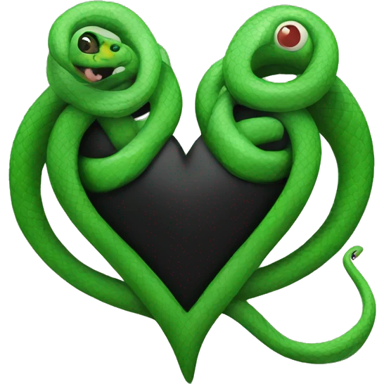 Black and Green heart with a snake for reputation emoji
