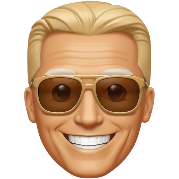 1980s max headroom with sunglasses all teeth smile emoji