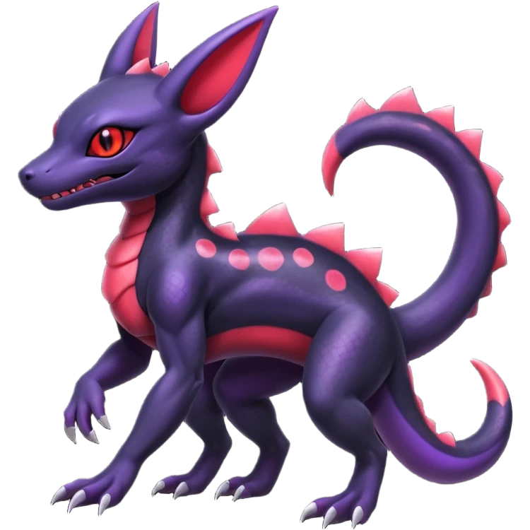 Scaley Exotic Salandit-Noibat-Umbreon-Fakémon-hybrid-creature (full body)  emoji