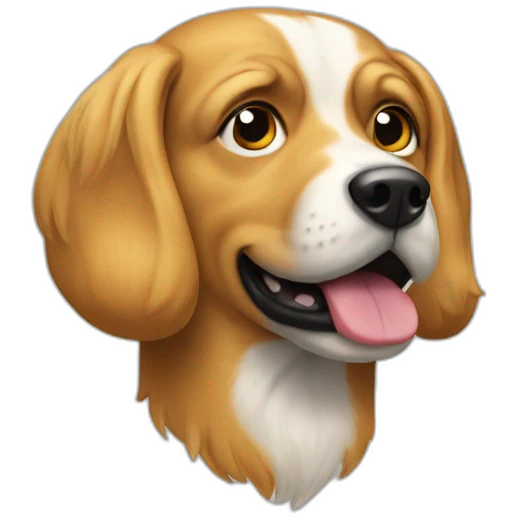 A dog which looks like Donald trump emoji